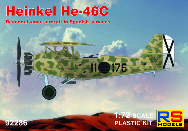 Пластикова модель 1/72 RS models 92286 німецький біплан Heinkel He 46C