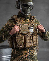 Тактическая армейская плитоноска мультикам, Боевая военная экипировка профессиональное снаряжение бронежилет