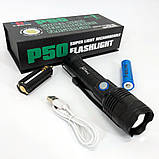 Потужний світлодіодний ліхтар, Потужний акумуляторний світлодіодний ліхтар ручний батарейний XC-28, фото 9