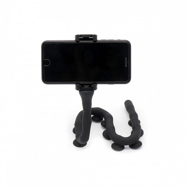 Гнучкий тримач для телефону з універсальними присосками Cute Worm Lazy Holder. XR-916 Колір: чорний