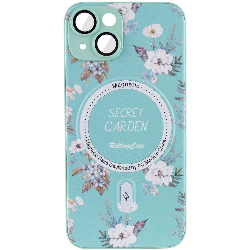 TPU+PC чохол Secret Garden with MagSafe для Apple iPhone 14 (6.1") Mint, фото 1