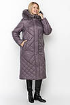 Пуховик жіночий у фіолетовому кольорі великих розмірів, фото 2