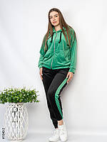 1040-2 Женский спортивный костюм на молнии велюр полубатал (3 ед: 48,50,52)