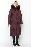 Довгий пуховик пальто колоьру марсал, фото 2