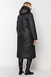 Пуховик без хутра жіночий чорний довгий, фото 2