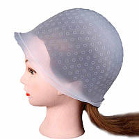 Шапка шапочка для мелирования волос с крючком многоразовая, силиконовая BS-03