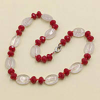 Буси Рожевий Кварц Червоний Кришталь 18х13х7 мм 45 см