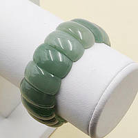 Браслет Нефрит Зелений 25 мм на гумці