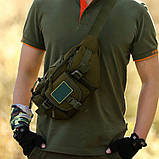 Сумка поясна тактична / Чоловіча сумка на пояс / Армейська сумка. UZ-459 Колір: зелений, фото 2