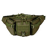 Сумка поясна тактична / Чоловіча сумка на пояс / Армейська сумка. UZ-459 Колір: зелений, фото 6