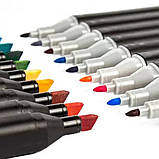 Набір фломастерів для скетчингу 36 шт | Набір кольорових маркерів | Скетч-маркери QK-784 для малювання, фото 10
