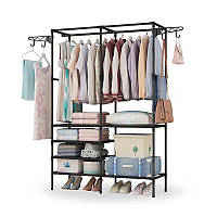 Вешалка для одежды Clothes Hanging Rack Вешалка гардеробная с полками 173x86x43 см