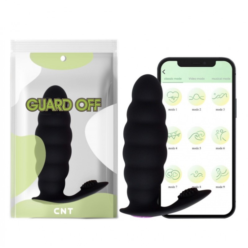 Масажер простати Mini Beaded Anal Probe App Version Black