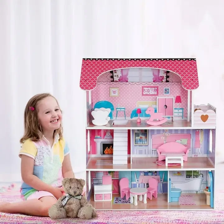 Лялькові будиночки.Будиночок для ляльок з меблями.Ігровий ляльковий будиночок для ляльок.Будинок для ляльок.