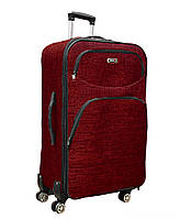 Средний текстильный чемодан на 4-х двойных колесах с расширителем