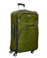 Средний текстильный чемодан на 4-х двойных колесах с расширителем