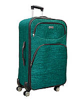 Малый текстильный чемодан на 4-х двойных колесах с расширителем
