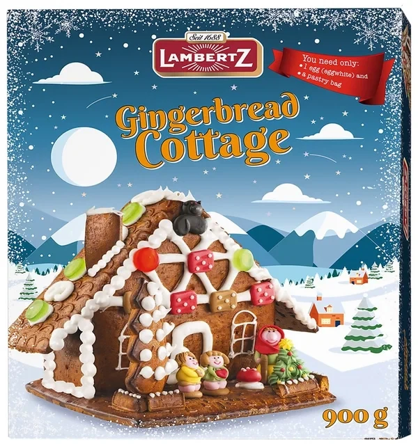 Пряничный домик ведьмы Lambertz Hexenhaus Gingerbread cottage, 900 г, фото 1