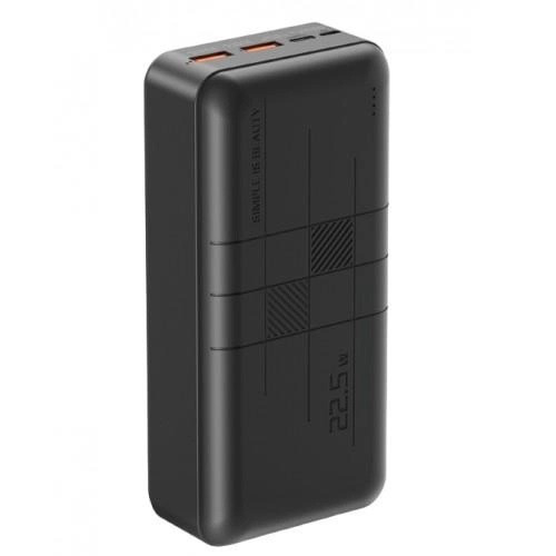 Портативний акумулятор XO PR189 2xUSB/1x USBType-C 30000mAh QC&PD3.0 22.5W Чорний