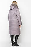 Довгий жіночий пуховик Li-166 сірого кольору, розміри 48-58, фото 3