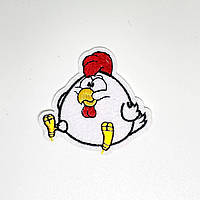 Нашивка на одежду термоклеевая Angry Birds 65х70 мм (белая)