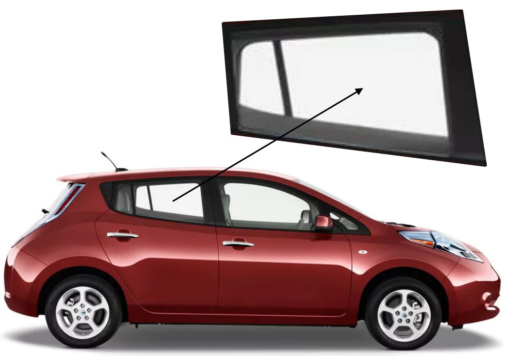 Бічне скло Nissan Leaf 2011-2017 задніх дверей праве