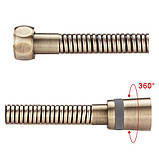 Душовий шланг GAPPO G45-4, 1500 мм, неіржавка сталь, бронза, фото 2
