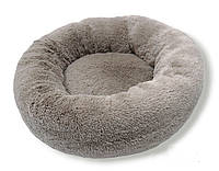 Лежак 65см для собак і котів до 15кг Пончик хутряний Мокко