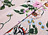 Жаккард креповий малюнок квітковий сад, персиковий, фото 3