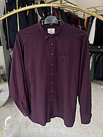 Мужская бордовая рубашка с длинным рукавом Castelli 9ХL 16155 большие размеры (супер батал)
