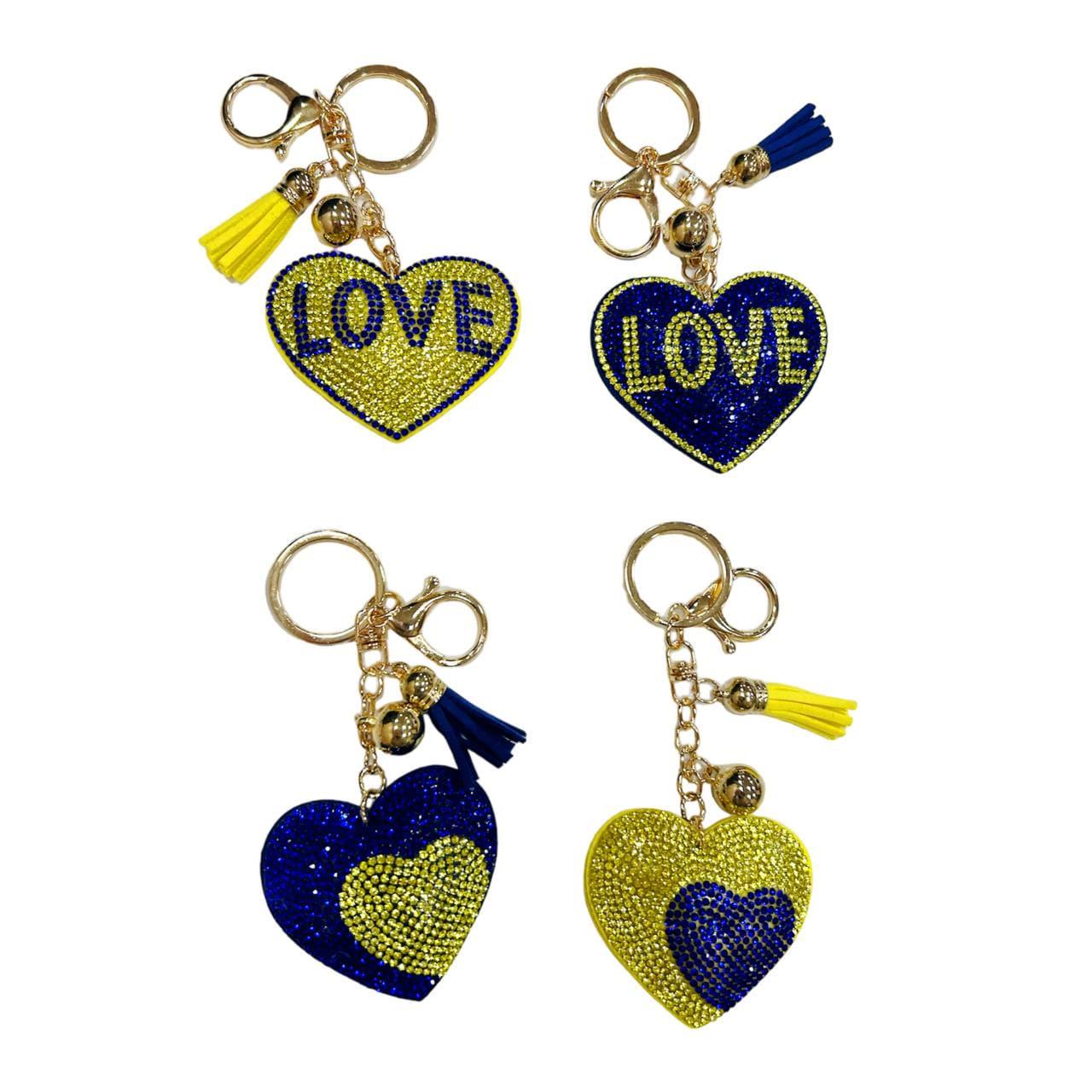 Брелок Стрази ЛИДЕР Серце Love Ukraine 6,5см №135-25-UA, фото 1