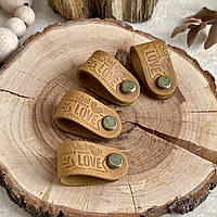 Шкіряна бірка  MADE WITH LOVE  9 х 2 см
