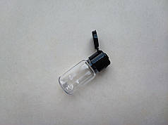 12 - 10 мл круглий ПЕТ прозорий з кришкою фліп-топ чорного кольору 18/410 пластиковий флакон, пластмасовий у комплекті