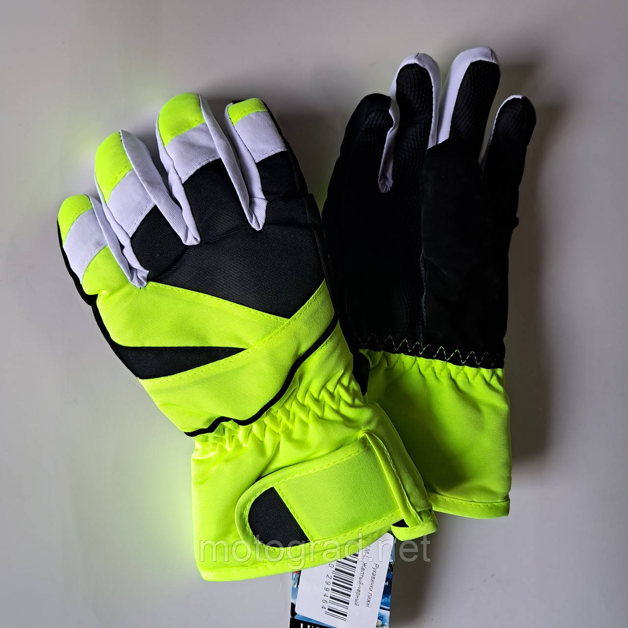 Лижні дитячі рукавички Yellow 6-9 років, фото 1