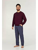 Мужская пижама брюки хлопок Ellen MPD 0580/03/01 бордово-синий S