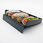 Підставка чорна для тістечок еклерів з нахилом, 23х15х7см. Вітрина для 5 еклерів, фото 2