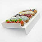 Підставка для 5 еклерів, біла полиця з нахилом, 23х15х7см, вітрина для тістечок в магазин, фото 2