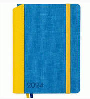 Ежедневник А5 дата Leo Planner "Patriot I", твердый, 368 стор., желто-синий