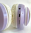 Бездротові дитячі навушники Cat Ear STN-28 з котячими вушками що світяться Bluetooth Бузкові, фото 2