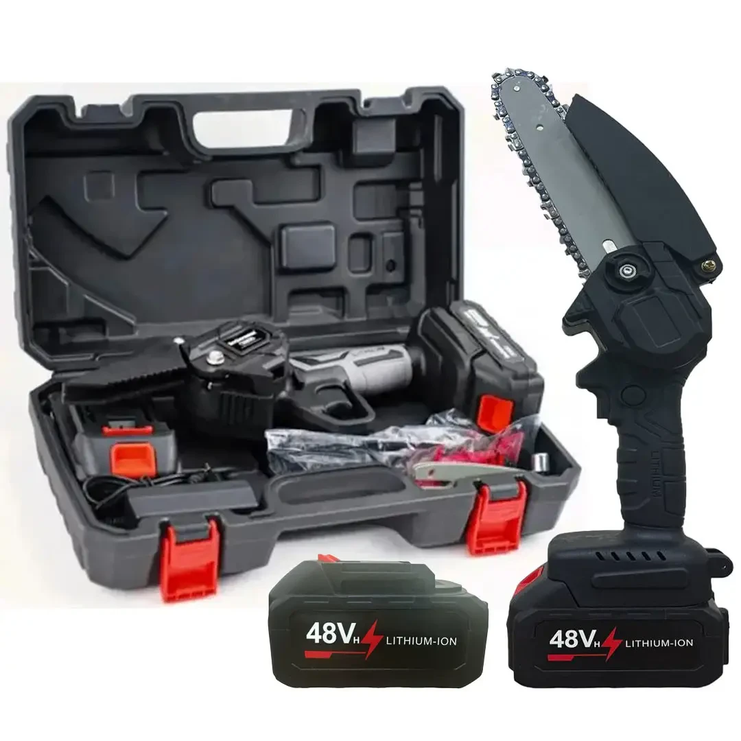 Міні ланцюгова ручна електропила Mini Electric Chain Saw з 2 акумуляторами 48V шина 6 M