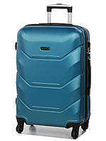 Чемодан дорожный на 4 колесах пластиковый голубой MADISSON четырехколесный чемодан М средний поликарбонат