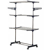 Сушарка для білизни вертикальна Bonro B19 сіра 3 ярусна на колесах складана 42400267