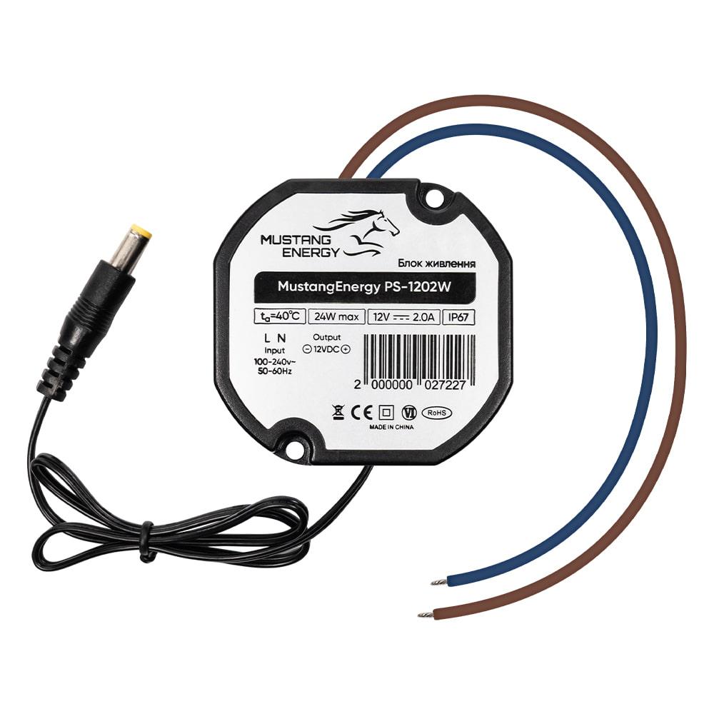 Блок живлення Mustang Energy PS-1202W 12V/2A вологозахищений IP67, фото 1