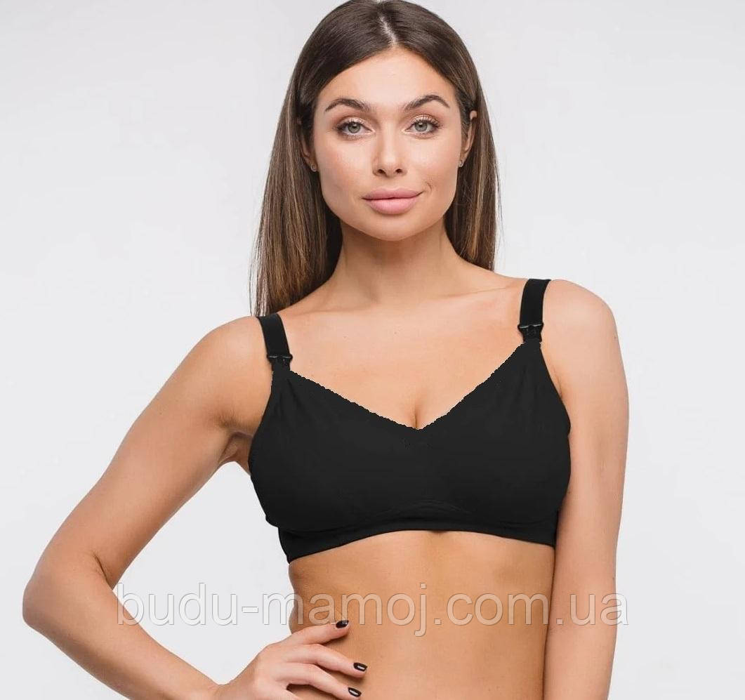 Бюстгальтер для годування груддю без кісточок Мамин дом Чашка 95Е чорний, фото 1