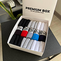 Подарунковий чоловічий набір Calvin Klein Silver труси боксери 5 штук і 18 пар шкарпеток Кельвін Кляйн Premium Box
