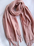 Шарф-палантин жіночий однотонний осінь-зима Only 180х70 Рожевий, фото 4