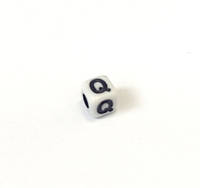 Пластиковая бусина Finding Буква английского алфавита Белый чёрный 5 мм x 5 мм