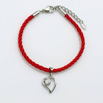 XUPING Браслет Родій Червона нитка Ширина 3мм, Довжина 17-17.5+4см, Кулон Висота 2.3см, Ширина 1.2см