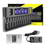 LiitoKala Lii-S12 зарядное устройство на 12 каналов для AA, AAA, 18650, 26650, 21700 Li-ion, LiFePo4, Ni-Mh