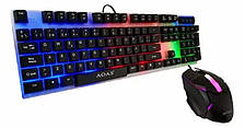 Провідна Ігрова Клавіатура з підсвічуванням LED GAMING KEYBOARD + Миша Linmony M-350, Комплект для Геймера, фото 3